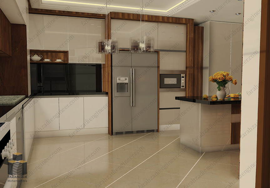 طراحی و دکوراسیون داخلی خانه و آشپزخانه مهندس فرحزادی