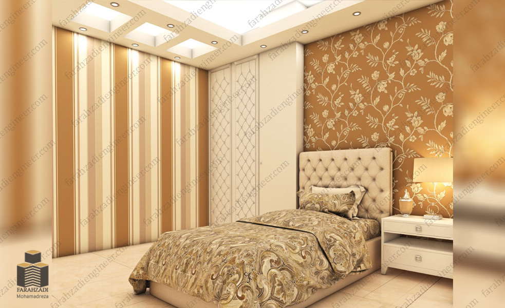 طراحی اتاق خواب طراحی پروژه مسکونی مهندس محمدرضا فرحزادی