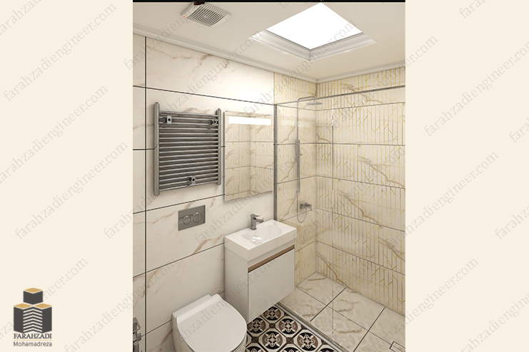 طراحی داخلی دستشویی و دکوراسیون سرویس بهداشتی گروه طرح و ساخت مهندس فرحزادی