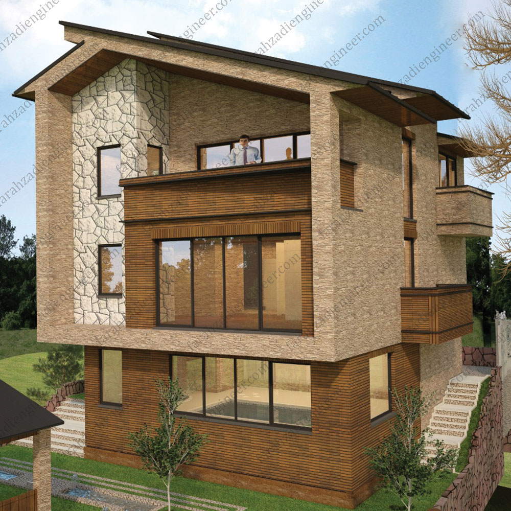 طراحی نما خانه ویلایی گروه طرح و ساخت مهندس فرحزادی
