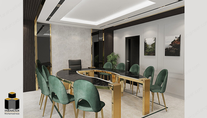 طراحی میز اتاق جلسات به صورت سه بعدی مهندس فرحزادی