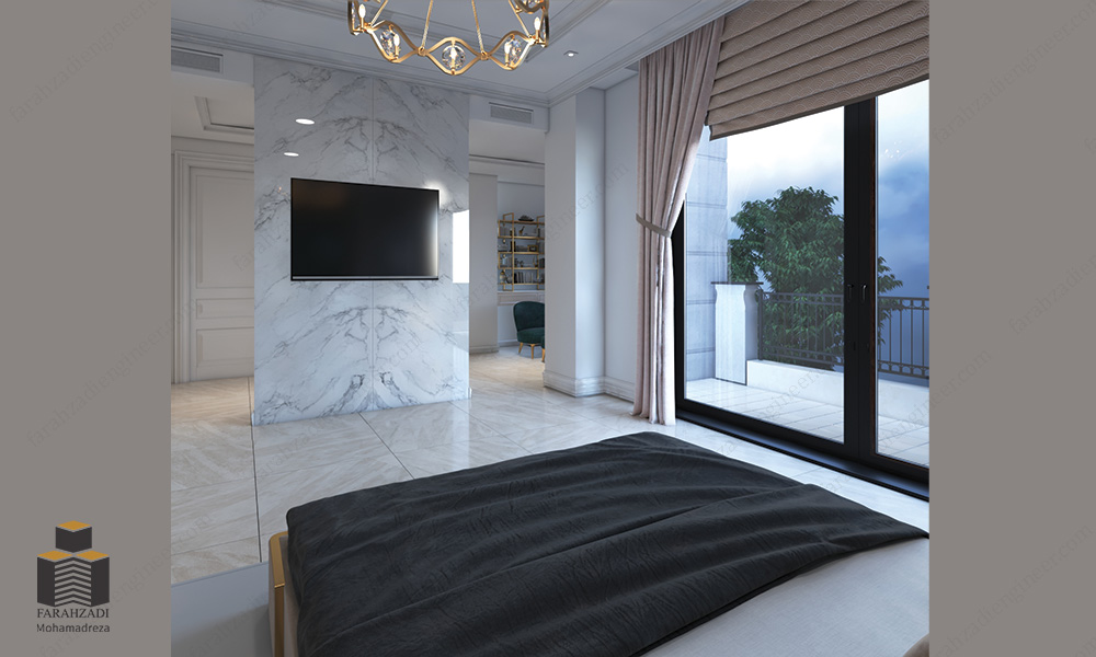 طراحی اتاق خواب گروه طرح و ساخت مهندس فرح زادی
