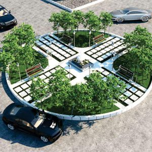 طراحی میدان در شهرک ویلایی مهندس فرح زادی