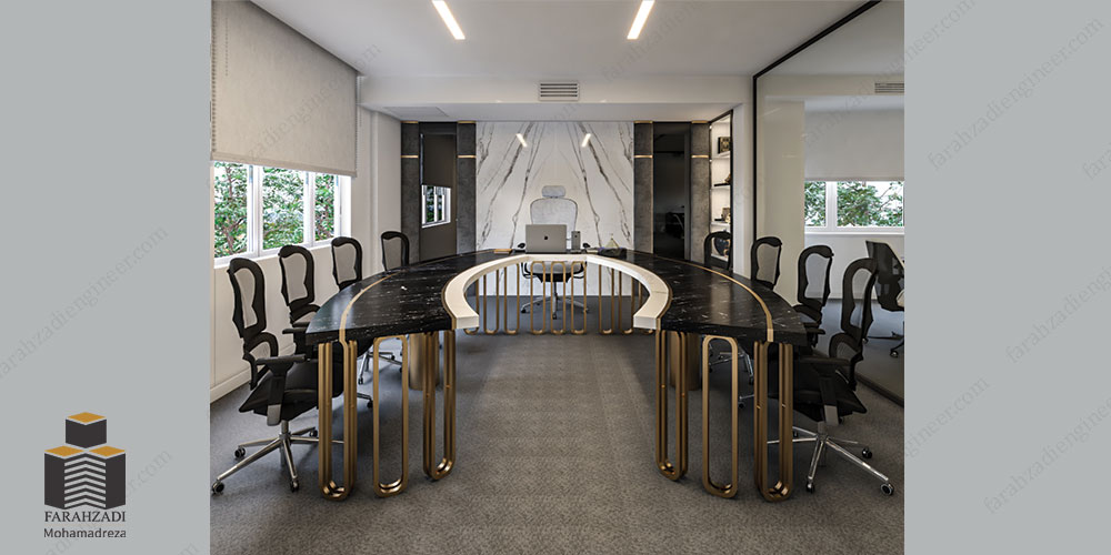 طراحی میز جلسات واحد اداری گروه طرح و ساخت مهندس فرحزادی